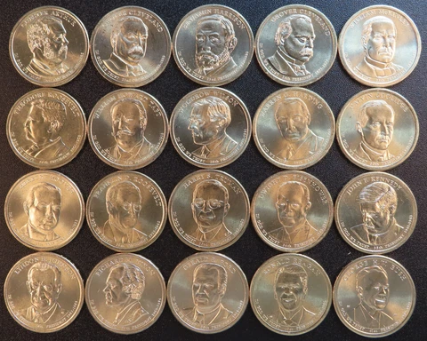 2012 - 2020 BU Golden Presidential Dollars 20 Coins Complete Last Half of Series Cover