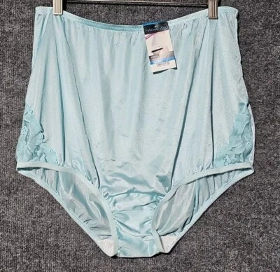 Vanity Fair Sissy Panty LACE Nouveau Slippery Nylon  9/2XL AZURE MIST - Image 1 of 4