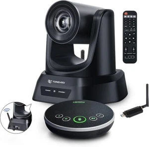 Webcam de conférence sans fil TONGVEO église streaming en direct 10X USB 1080P 60 ips PTZ - Photo 1/3