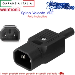Spina Volante VDE C14 Per PC, Monitor, Stampante - Foto 1 di 3