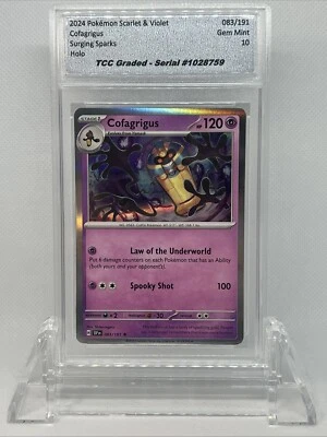 2024 Pokemon Surging Sparks Cofagrigus Holo TCC Graded Gem Mint 10 - Image 1 of 2