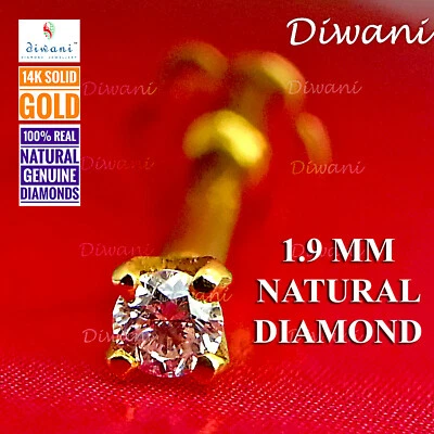 1.9mm Echt Si Diamant Hochzeit Nase Lippen Labret Monroe Piercing Ring Schrauben - Bild 1 von 4