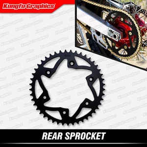 Rear Steel Sprocket 47T 52T for CR F XR 150 230 250 500 450 650 R Black - Picture 1 of 5
