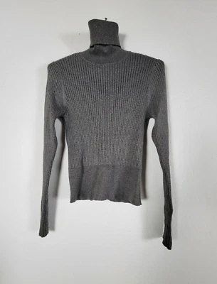 Zara Kids Ribbed Knit Turtleneck Sweater Size Large Gray Pullover Cozy New - Image 1 of 4