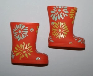 Battat Our Generation Puppe orange Blumen Regenstiefel 18 Zoll Puppe - Bild 1 von 5