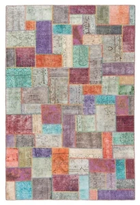 Alfombra persa patchwork anudada a mano 295x195 cm-oriente, alfombra, alfombra, vintage - Imagen 1 de 8