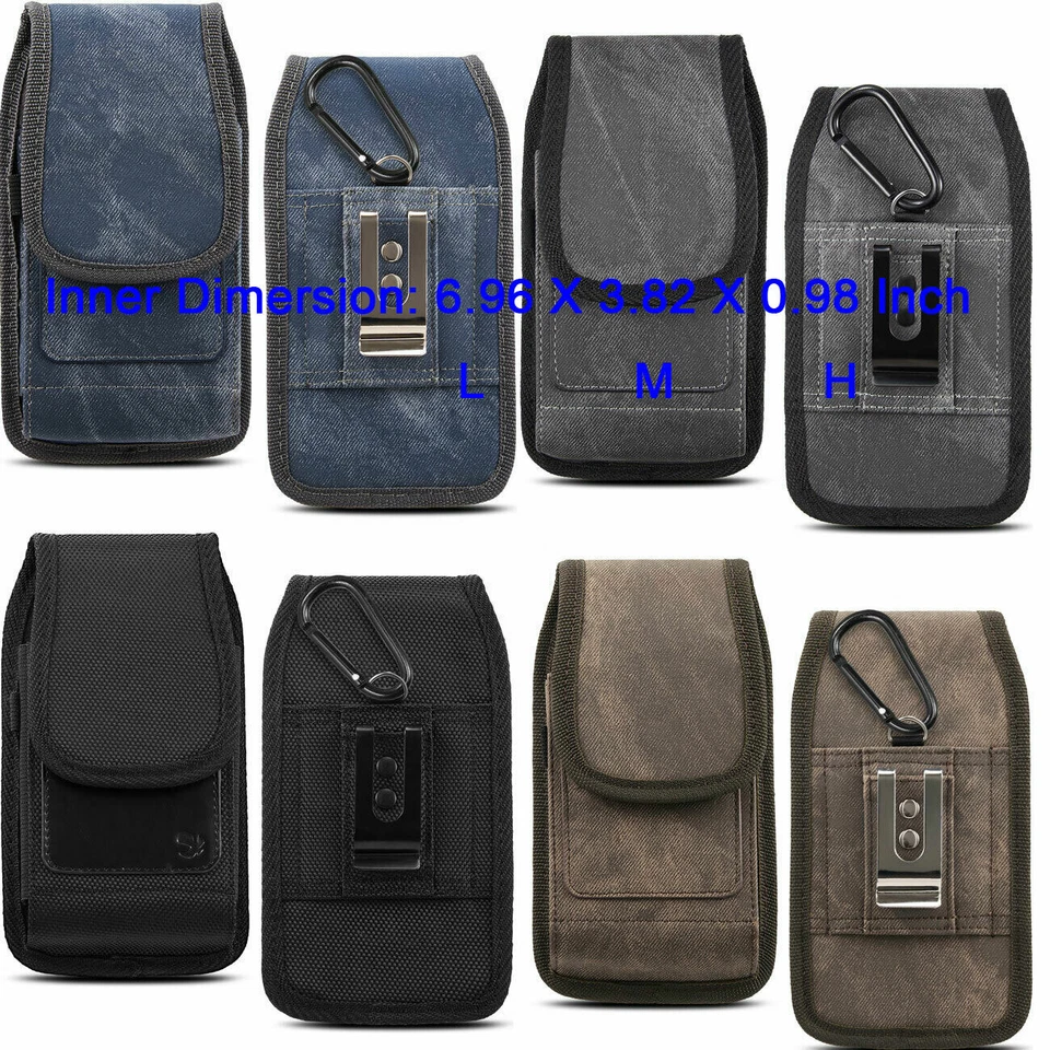 Funda de nailon con clip para cinturón Luxmo para teléfono celular resistente con clip de metal + gancho de anillo D Foto 1 de 4