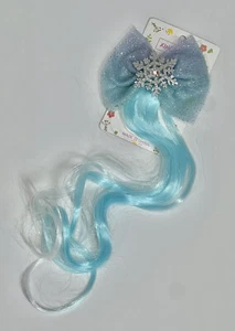 Hair Bows Wigs Hairgrips Net Yarn Princess Party Kids Fashion Color Blue NWT - Picture 1 of 6