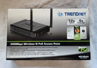 Trendnet 300MBPS Wireless n POE Access Point Modem Used w/ Original Box - Image 1 of 4