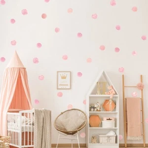 36 PCs Pink Polkadots Girls Room Wall Mural - Picture 1 of 4