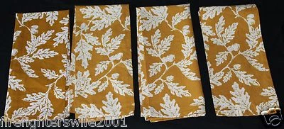 Threshold Gold Leaf Napkins 18x27 set of 4 kitchen dining napkins new w/o pkg - Image 1 of 4
