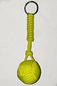 Schwimmboot Schlüsselanhänger hochwertig 550 Paracord 6" neongelb - Bild 1 von 2
