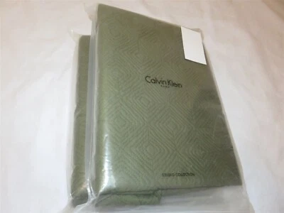  2 Calvin Klein Studio Echo Geometric Quilted Euro Sham Olive  - Image 1 of 3