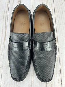 Mezlan Moccasin Driving Shoes Loafers Slip On Black Leather Mens Size 12 - Picture 1 of 10