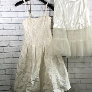 Vestido COAST Novia Baile de graduación Cena Marfil Midi Con Red Para Mujer Talla 8 NUEVO - Imagen 1 de 7