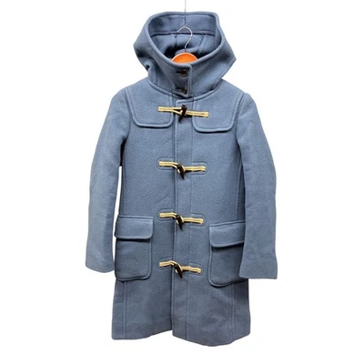 Casaco feminino UNIQLO mistura de lã azul claro com capuz fecho alternado tamanho P - Imagem 1 de 4