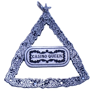Vintage Casino Queen 2" Metal Christmas Ornament Gambling East St. Louis, IL - Picture 1 of 2