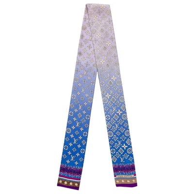 NUEVO Louis Vuitton metálico púrpura multicolor LV monograma seda bandeau Foto 1 de 4
