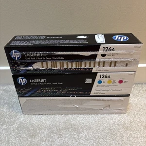 HP 126A Lot 3 Laserjet Print Cartridges Black Magenta Yellow CE312A CE313A CE310 - Picture 1 of 9