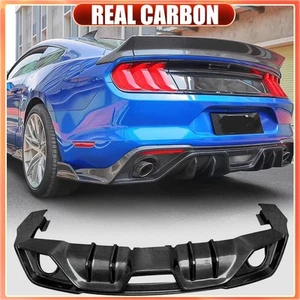 For Ford Mustang GT S650 18-24 REAL CARBON Rear Bumper Diffuser Lip Chin BODYKIT - Picture 1 of 14