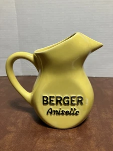 Berger Anisette gelb Keramik Whisky/Wasserkrug französisches Bistro Bargeschirr Vintage - Bild 1 von 5
