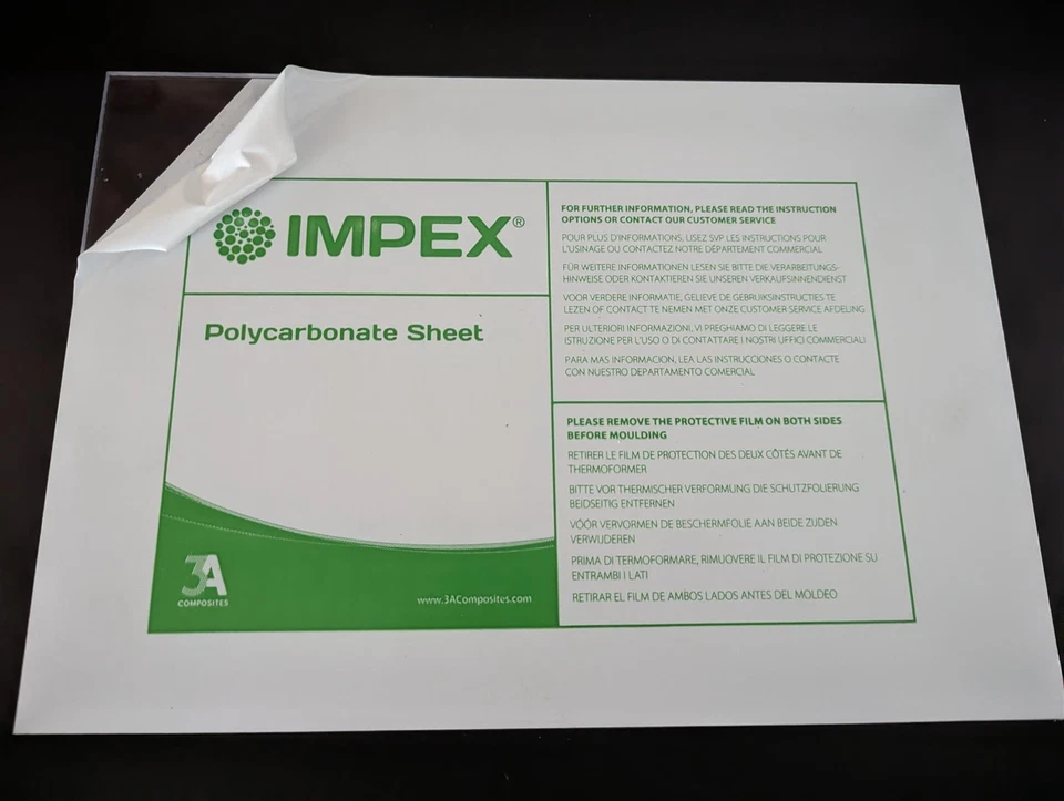 Impex Polycarbonate Sheet Clear 3mm UV Durable Cut to Size Greenhouse Windows