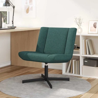 Swivel Chair Dark Green Fabric 63x75x76cm Modern 360° Upholstered Seat Ergonomic - Image 1 of 4
