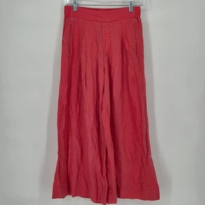 Athleta Damen 4 Playa Leinen weites Bein kurze Hose Passionsfrucht koralle Taschen - Bild 1 von 4