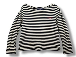 VTG Ralph Lauren Polo Sport Women's Medium USA American Flag Stripe Top LS July - Picture 1 of 11