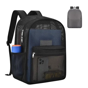 Heavy Duty Semi-Transparent Mesh Backpack,See Through College Student Backpack - Picture 1 of 7