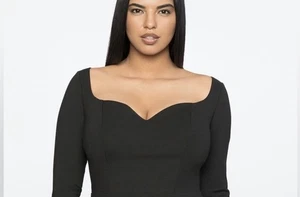 Eloquii Black Sweetheart Neckline Sheath Midi Formal Dress Women’s Size 18 NEW - Picture 1 of 6