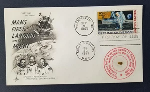 Apollo 11 FLOWN Kapton Foil on Beautiful 1st Man on the Moon First Day Cover - Picture 1 of 4