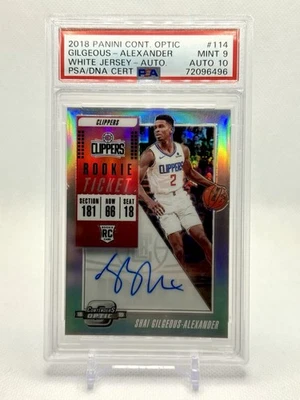 2018-19 Contenders Optic Rookie Ticket White Shai Gilgeous-Alexander AUTO PSA 9 - Image 1 of 4