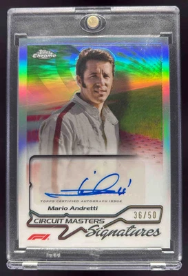 2024 Topps Chrome Formula 1 Circuit Masters #CMS-AND Mario Andretti Auto /50 - Image 1 of 2