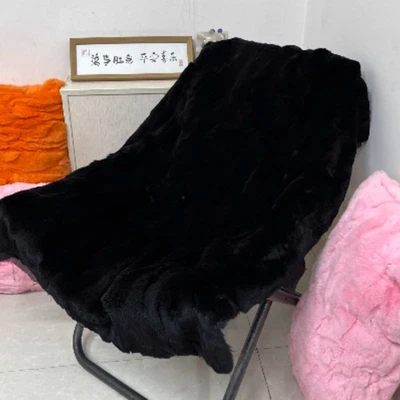 Manta de lujo suave real de piel de conejo Rex cálida colcha sofá cama Queen 79x55"" Foto 1 de 4