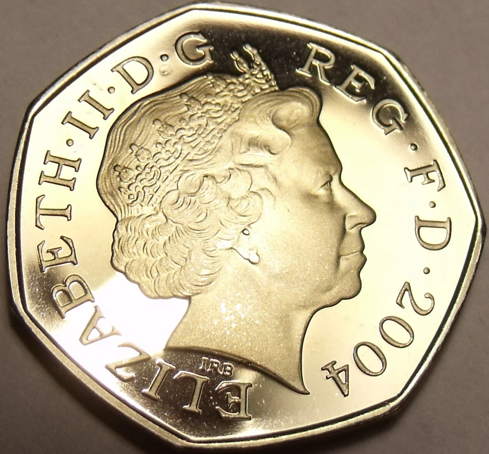 Cameo Proof Great Britain 2004 50 Pence~Check Out Our Proof Coins~Free Shipping - Image 1 of 2