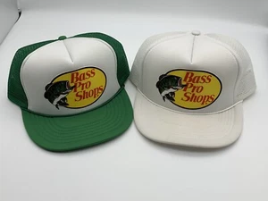 De Colección Bass Pro Shops Trucker Sombrero Lote Malla Cuerda a Presión Acolchada Verde Blanco Taiwán - Imagen 1 de 7