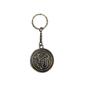 Cusco Peru Keychain Bronze colored Metal Peruvian Souvenir Keyring - Picture 1 of 11