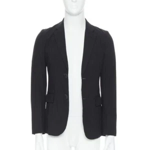 COMME DES GARCONS HOMME PLUS black check rubber buttons blazer jacket XS - Picture 1 of 9