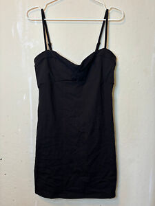 NWOT Free People Intimately "Probably Should" Black Woven Stretch Mini Dress - M