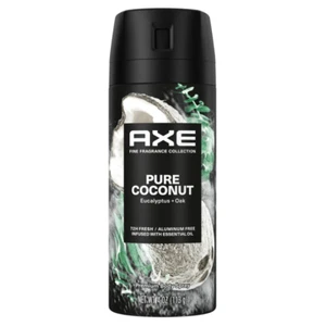 Set of 3 AXE Fine Fragrance Premium Deodorant Body Spray Pure Coconut 4 oz - Picture 1 of 4