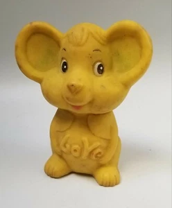 vintage 60s 70s love mouse vintage squeaker yellow toy color faded old memories - Picture 1 of 12