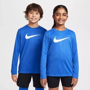 Nike Dri-FIT Royal Blue Long Sleeve Unisex Tee Youth Size L Moisture-Wicking - Picture 1 of 5