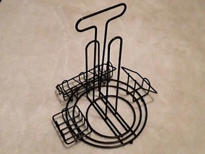 2pc Hooters Condiment & Napkin Holder Caddy Steel Wire Rack Restaurant Black - Picture 1 of 7