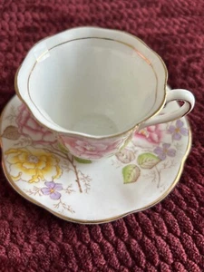 Vintage Mini Bone China Teetasse & Untertasse Taylor & Kent Longton England, nummeriert - Bild 1 von 3