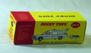 DINKY TOYS 263 SUPERIOR CRITERION AMBULANCE BOITE REPRO COPIE VIDE - Imagen 1 de 2