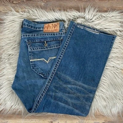 Guess Pasadena Men's Straight Leg Jeans Size 36 Distressed Flap Pockets Y2K - Image 1 of 4