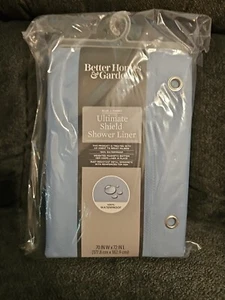 Better Homes Gardens Waterproof Ultimate Shield Shower Liner Blue Fabric 70x72 - Picture 1 of 2