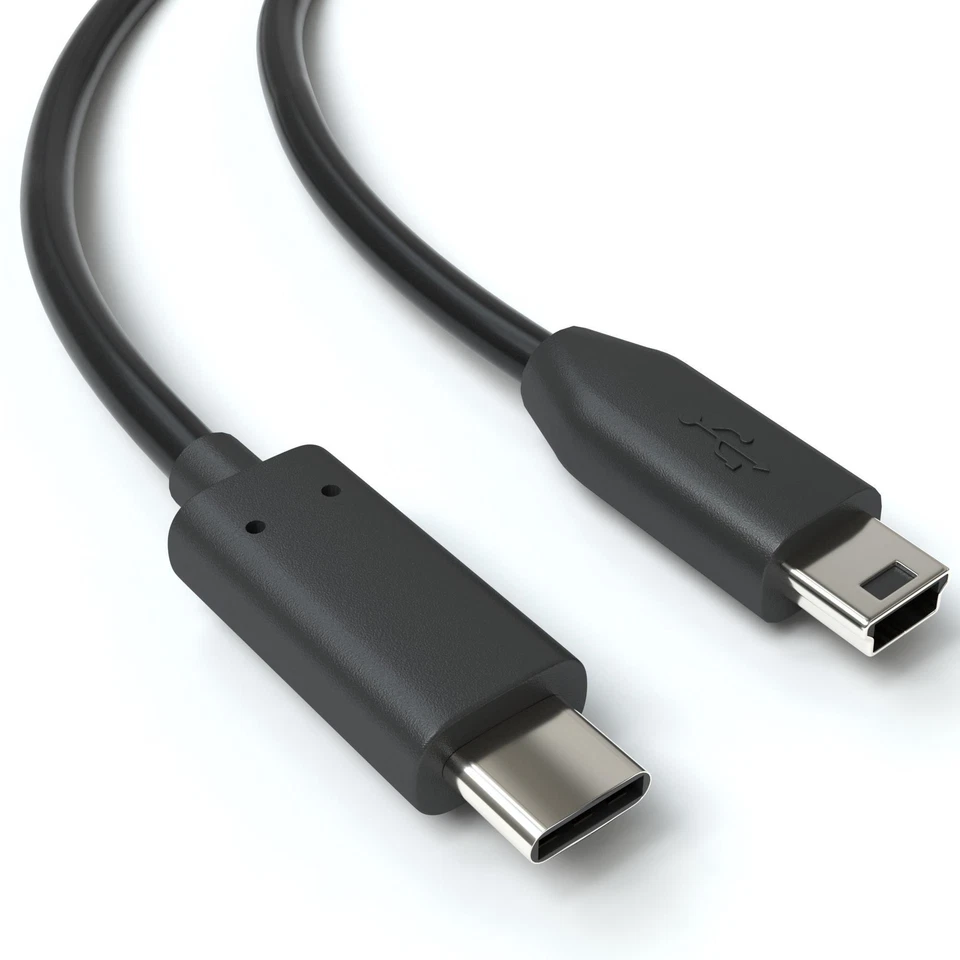 USB-C 2.0 Adapterkabel, Mini-B, schwarz, 1m - Bild 1 von 4