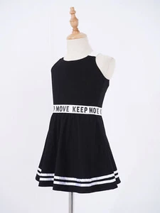 Kids Girls Sportswear Cheer Leader Fancy Dress Uniform Tennis Dress Shorts Set - Picture 1 of 67
